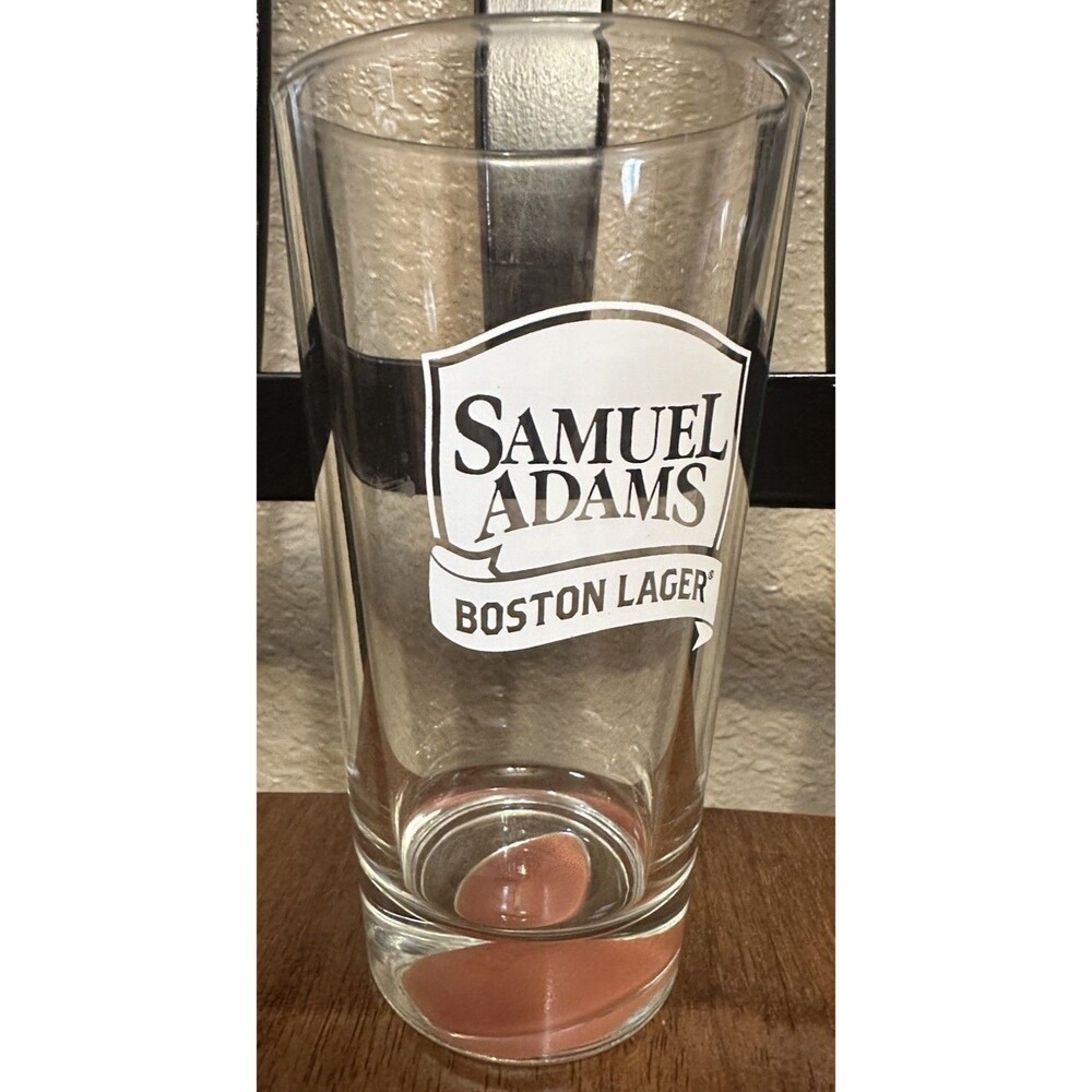 Samuel Adams Boston Lager Logo 16 Oz. Pint Beer Glass 3D Football in Bottom